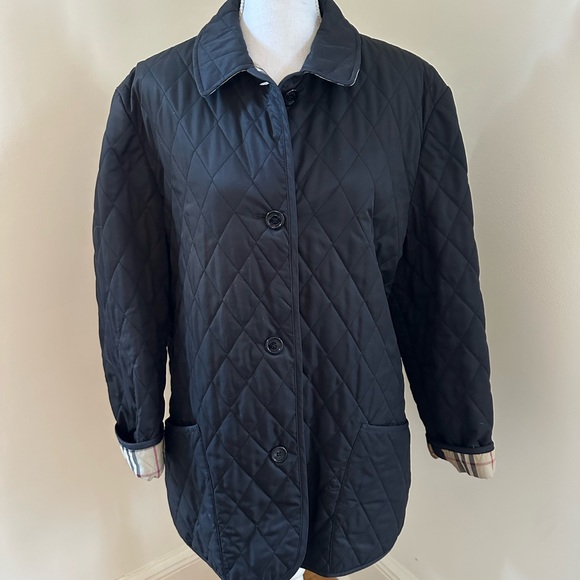 Burberry Black Quilted Jacket size Large - Picture 3 of 9